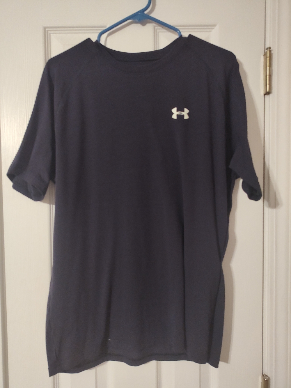 Under Armour Navy Short Sleeve Athletic Tee with White Logo